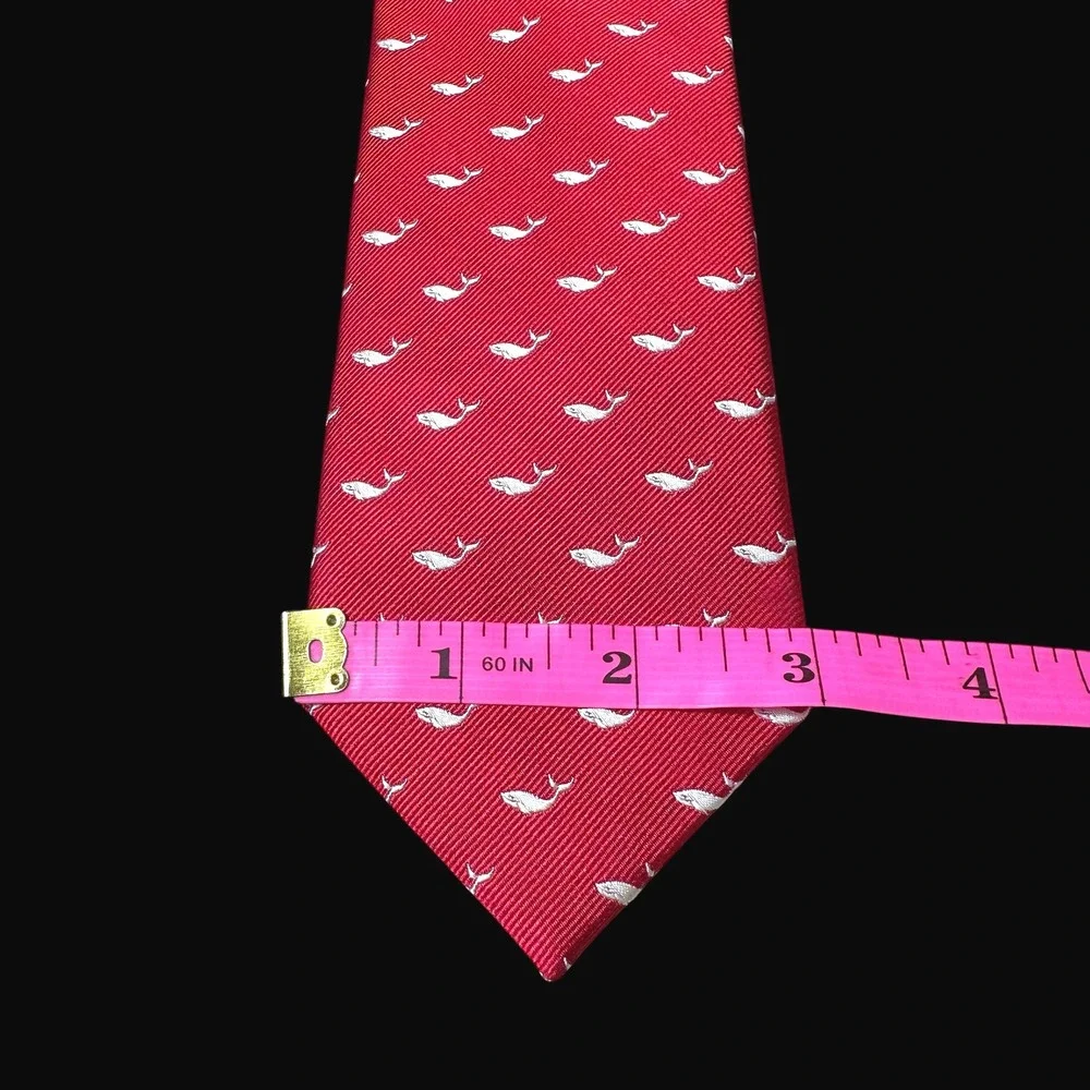Jos. A. Bank Heritage Collection Red Silk Whale Print Mens Tie Nautical Preppy
